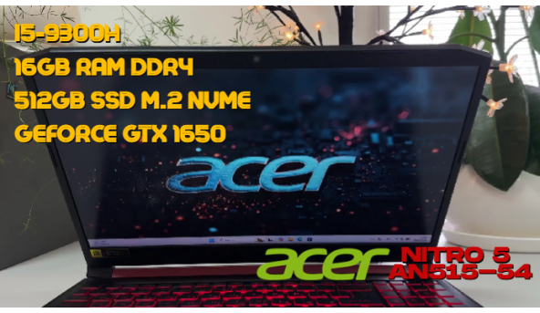 Ігровий ноутбук Acer Nitro 5 AN515-54 Intel Core I5-9300H 16GB RAM DDR4 512GB SSD M.2 NVMe GeForce GTX 1650 (IPS 15.6" FHD)- Б/В video