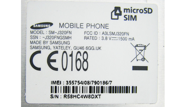 Корпус Samsung SM-J320FN, в гарному стані, оригінал з розборки