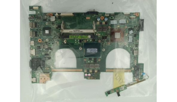 Материнська плата для ноутбука Asus N550, N550JV REV 2.0, б/в, має впаяний процесор Intel Core i7-4700HQ, SR15E, та відео nVidia GeForce GT750M, N14P-GT-A2 - 11319