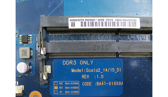 Материнська плата для ноутбука Samsung RV515 15.6" BA92-09439B, Б/В, Стартує. USB роз'єми не робочі. - 188312