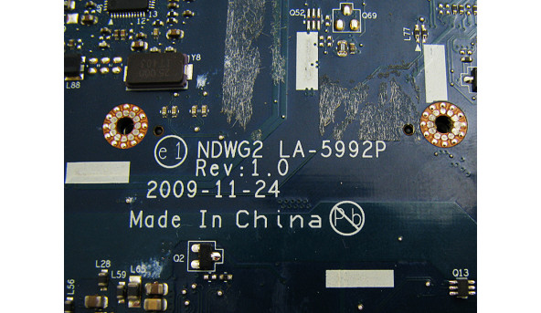 Материнська плата для ноутбука Acer Aspire 5541 15.6" NDWG2 LA-5992P rev:1.0, Б/В, Не запускається на запчастини, без гарантії та претензії на повернення - 209146