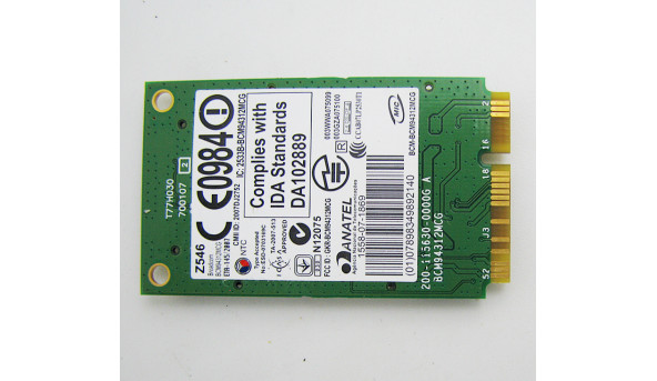 Адаптер WI-FI знятий з ноутбука Lenovo IdeaPad S10-2 10.1" GKR -BCM94312MCG, Б/В, В хорошому стані, без пошкоджень - 210576