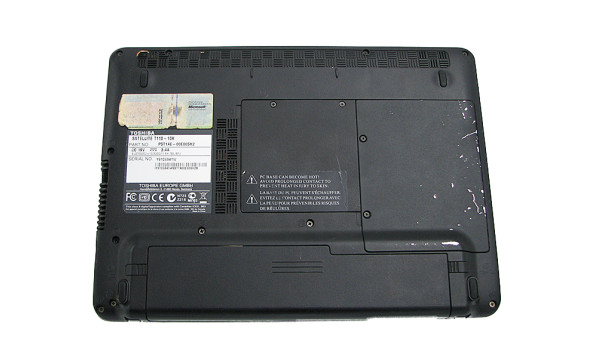 Нетбук Toshiba Satelite T110, 10.1", Intel Pentium SU2700, 2 GB RAM, 250 GB HDD, Intel HD Graphics, Windows 7, Б/В - 210704