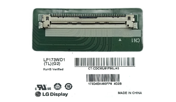 Матрица для ноутбука LP173WD1(TL)(G2) LG Display Glossy 17.3" 1600x900 40 pin Б/У
