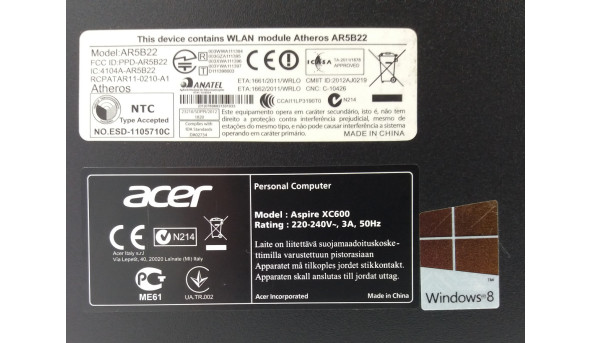 Системний блок Acer XC600 Intel Core I3-3240 8 GB RAM 500 GB HDD - системний блок Б/В