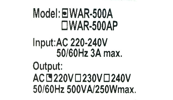 Джерело безперебійного живлення Powercom WAR-500A - Б/В до 10 хв. роботи
