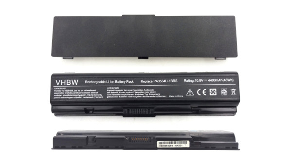 Батарея акумулятор VHBW для ноутбука Toshiba L500 PA3534U-1BRS 10.8V 48Wh Li-Ion Б/У - износ 40-45%