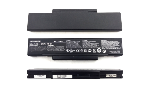 Батарея акумулятор для ноутбука Asus Dell MSI LG M740BAT-6 11.1V 5200mAh Li-Ion Б/У - износ 60-65%