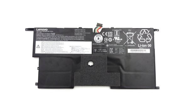 Оригінальна батарея акумулятор для ноутбука Lenovo ThinkPad X1 Carbon Gen 2 14.8V 45Wh Li-Ion Б/У - знос 20-25%