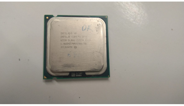 IПроцесор Intel Core 2 Duo  SLA4U, E6320, 4 МБ кеш-пам'яті, тактова частота 1.86ГГц, частота системної шини 1066 Mhz, Б/В. В хорошому стані без пошкоджень.