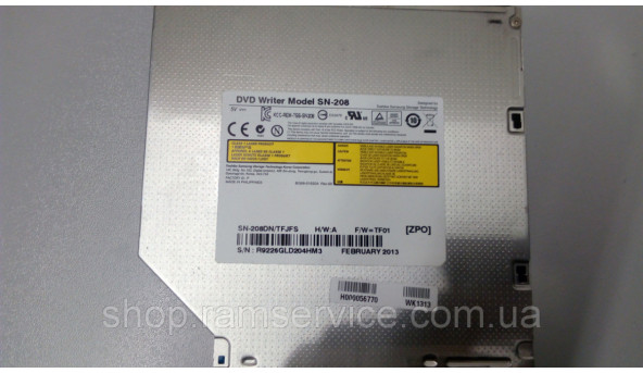 CD/DVD привід для ноутбука Toshiba Satellite C855-168, SN-208, б/в - 286257
