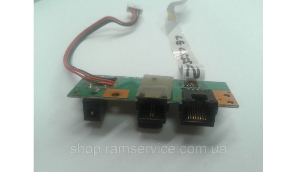 Плата з роз'ємом живлення і LAN для ноутбука LG L555, *6870BMWS1Z1, б/в - 286365