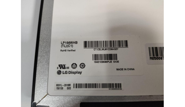 Матриця LG Display, LP156WHB (TL)(C1), 15.6", HD 1366x768, 40 pin, Slim, б/в, Є вертикальна полоса та сліди від клавіатури - 286526