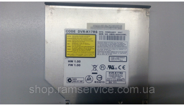 CD / DVD привод для ноутбука Acer Aspire 3050, ZR3, DVR-K17RS, б / у - 287009
