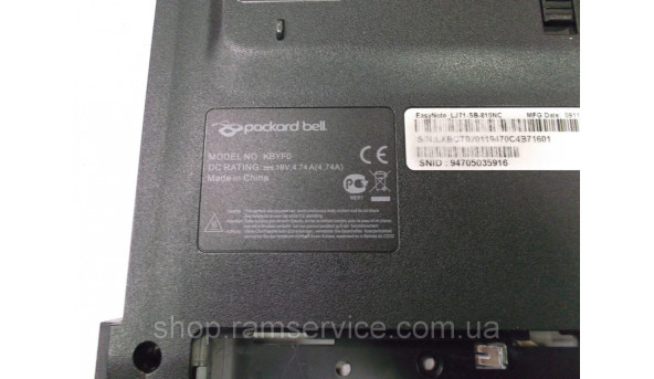 Корпус для ноутбука Packard Bell EasyNote LJ71, KBYF0, б/в - 287207
