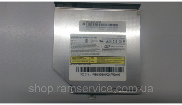 CD/DVD привід для ноутбука Samsung R60, TS-L632, б/в - 287347