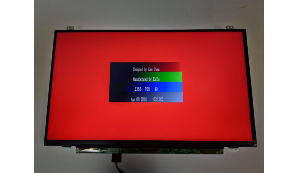 Матриця LG Display,  LP140WH8 (TP)(D2),  14.0'', LED,  HD 1366x768, 30-pin, Slim, б/в, Є два маленьких ледь помітних засвіти (фото) при роботі  помітні, та присутні мінімальні подряпини на роботу не впливають