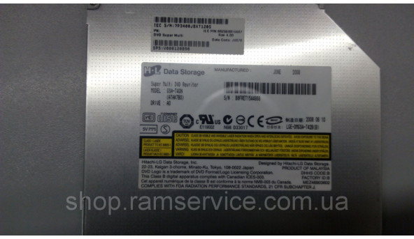 CD/DVD привід для ноутбука Toshiba Satellite Pro L300-16U, GSA-T40N, б/в - 287767