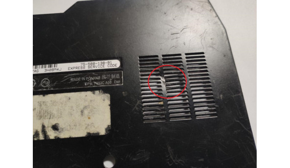 Сервісна кришка для ноутбука Dell Latitude E6400, 14.0", AM03I000G00, CN-0P318H, б/в, має незначне пошкодження (фото) - 288352