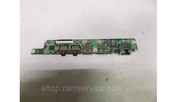 Плата USB, аудіо, роз'єм Ethernet для ноутбука Lenovo S10-3, *DA0FL5PI6D1 REV:D, б/в