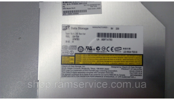 CD/DVD привід для ноутбука Toshiba Satellite Pro L300D-227, GSA-T50N, б/в - 290681