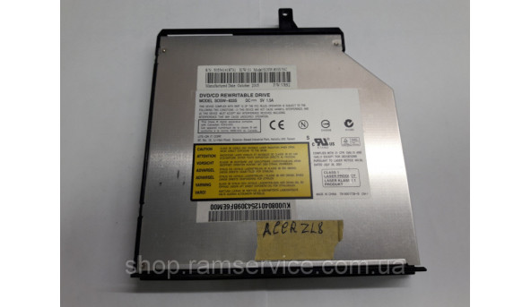 CD / DVD привод SOSW-833S для ноутбука ACER Aspire 1640, ZL8, б / у - 290812