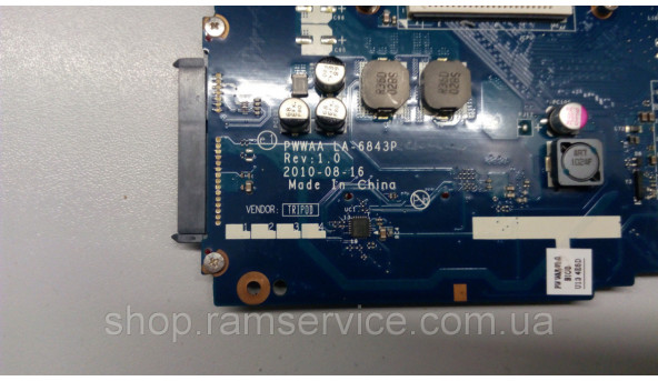 Материнская плата для ноутбука Toshiba Satellite C660D-11K, la-6843p, Rev: 1.0, б / у - 291010