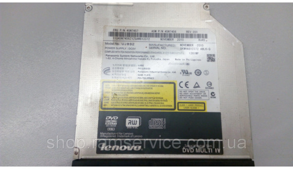 CD / DVD привод для ноутбука Lenovo ThinkPad T410i, UJ892, б / у - 291397