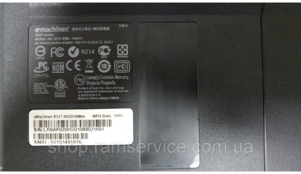 Корпус EMachines E527-902g16Mikk, б/в - 291426