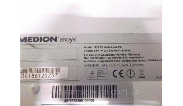 Корпус для ноутбука Medion akoya S3212, б/в - 291441