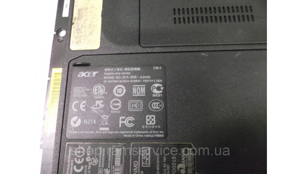 Корпус для ноутбука Acer Aspire One series, KAV60, б/в - 291454