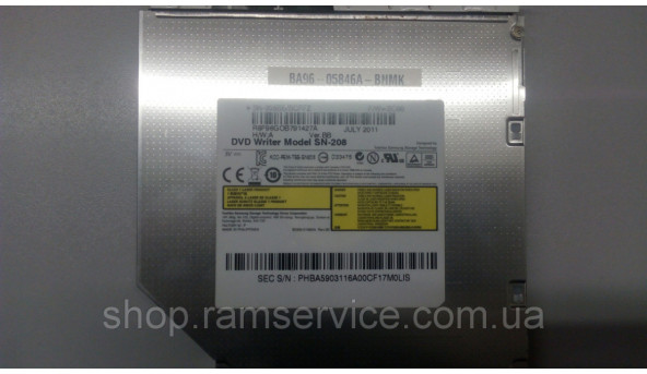 CD / DVD привод для ноутбука Samsung 300V, NP300V3A, BA96-05846A, SN-208, б / у - 291685