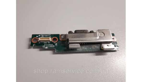 Плата питания с VGA разъемом для ноутбука Lenovo T410S, 42W8189, б / у - 292050