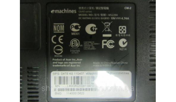 Корпус Emachines eMachines G640G, б/в - 292197