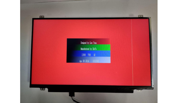 Матриця LG Display,  LP140WH2 (TP)(T1),  14.0'', LCD,  HD 1366x768, 30-pin, Slim, б/в, Є полоска та засвіти, присутні подряпини які при роботі непомітні