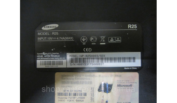 Корпус для ноутбука Samsung R25, б/в - 292563