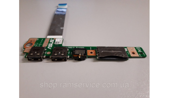 USB, Audio, Card Reader роеьемы для ноутбука Asus X502c, X402CA_I0 Rev 1.1, б / у