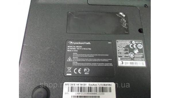 Корпус для ноутбука Packard Bell MS2285, б/в - 292915