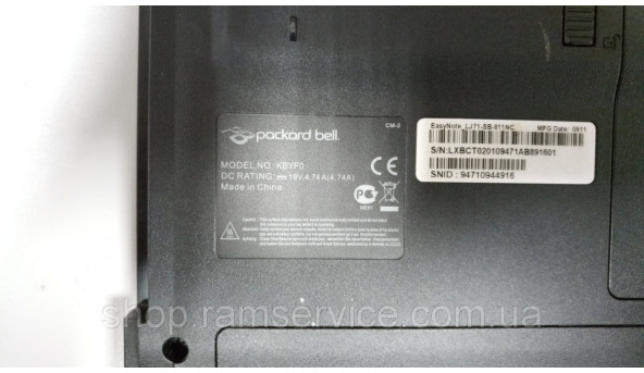 Корпус Packard Bell LJ71, б/в - 293645