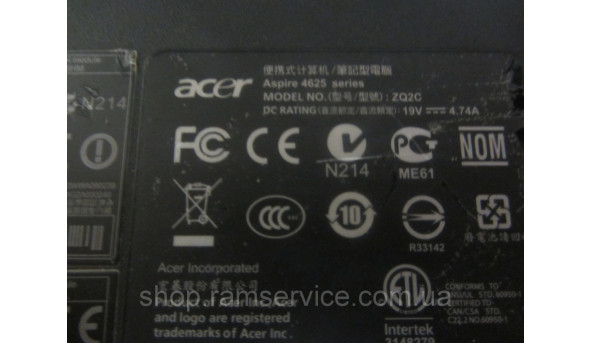 Корпус для ноутбука Acer Aspire 4625, ZQ2C, б/в - 293652