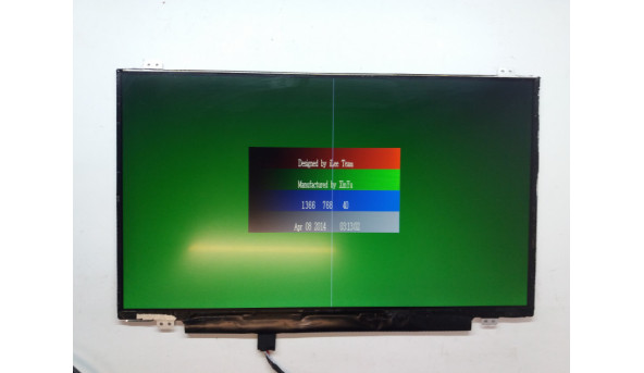 Матриця LG Display, LP140WHU(TP)(B2), 14.0", 30-pin, LCD HD 1366x768, slim, б/в,   Є полоса по центрі