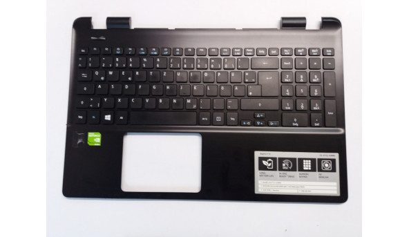 Середня частина корпуса для ноутбука Acer Aspire E5-511, E5-521, E5-531, E5-571, V3-572, Extensa 2510, 15.6", FA154001100, AP154000900, PK130N41A09, Б/В. Клавіатура робоча. В хорошому стані, без пошкодженнь.