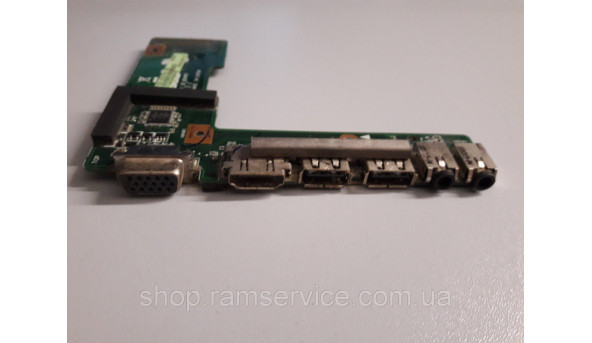 USB, VGA, HDMI, Audio разъемы для ноутбука Asus X52N, 60-NZII01000-B02, б / у