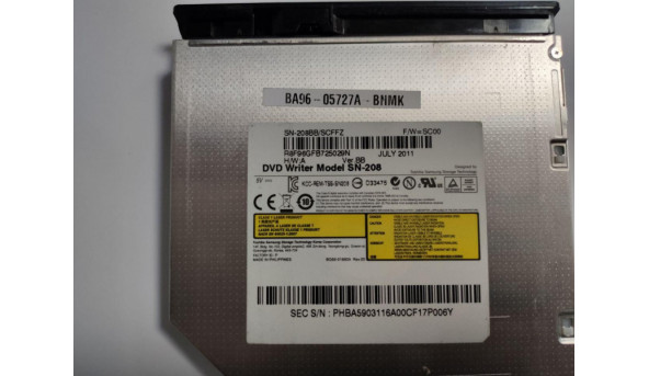 CD/DVD привід для ноутбука, SATA, Samsung R523, SN-208, BA96-05727A, б/в, в хорошому стані, без пошкоджень. - 294388