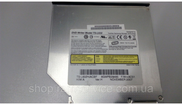 CD / DVD привод для ноутбука Acer Aspire 5920, ZD1, TS-L632, б / у - 294632