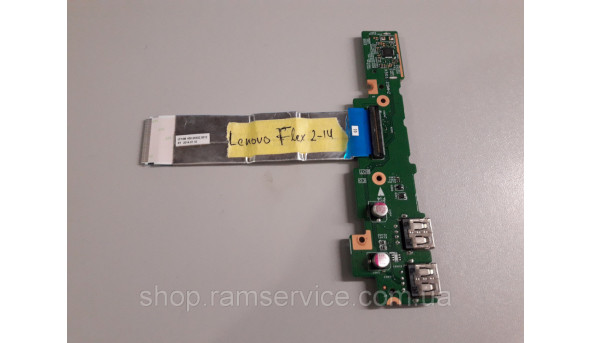 Плата включения с разъемами USB, Card Reader для ноутбука Lenovo Flex 2-14, 448.00X02.0011, б / у - 294767