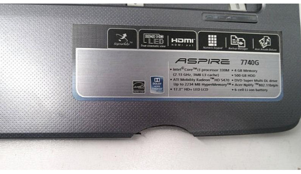 Середня частина корпуса для ноутбука Acer Aspire 7740, б/в - 294952