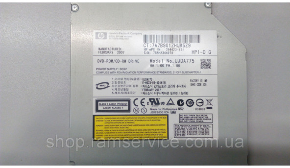 CD/DVD привід для ноутбука HP Compaq nc6400, UJDA775, б/в - 295231