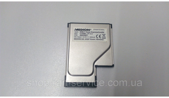 Дополнительная плата, Dvb-t tuner express card, для ноутбука Medion Akoya WIM2140, 40022821, б / у