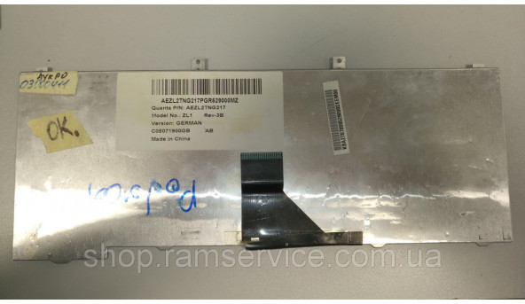 Клавіатура для ноутбука Acer Aspire 1680, 1640, 1410, 1650, 3000, 3003lci, 1400, 3500, 3610, 3620, AEZL2TNG217, б/в - 296229